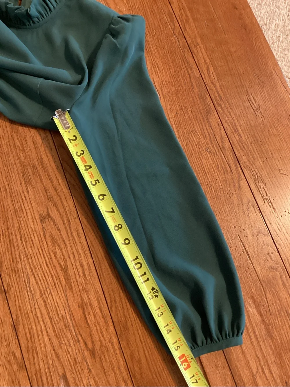 J. Crew Ruffle Neck Long Sleeve Top Green. Women’s size medium